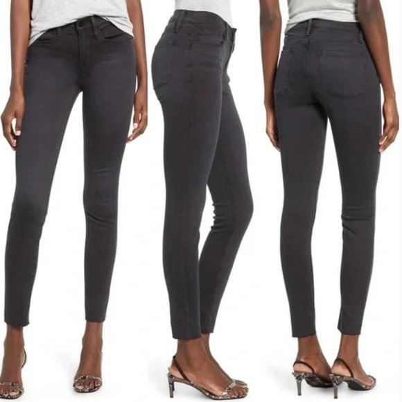 FRAME  Le Skinny de Jeanne Raw Hem Jeans Kerry Grey - Picture 1 of 5
